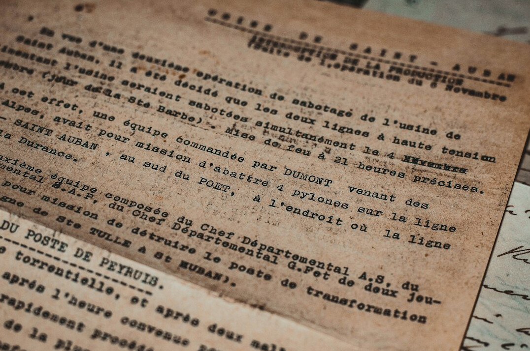 historical document in archive